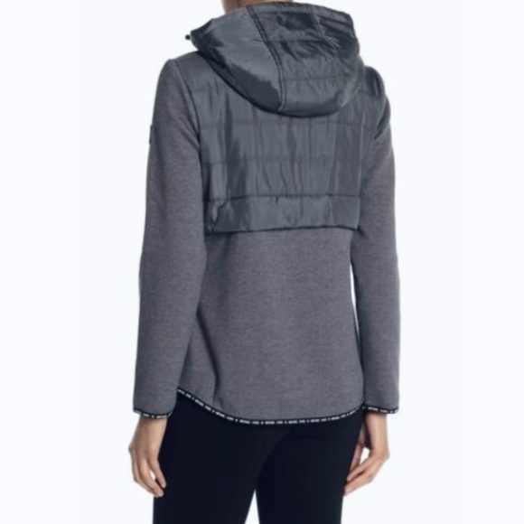 Michael Kors Hooded Quilted Knit Zip Front Jacket - Picture 6 of 8